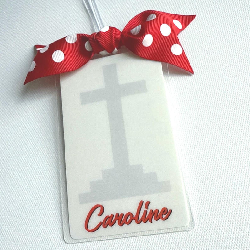 Cheerleader Christian Prayer Bag Tag, Faith Based Team Gift (polka Dot ...
