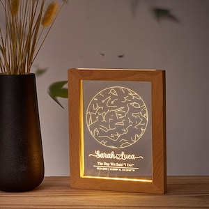 Personalisierte benutzerdefinierte Sternkarte nach Datum | Die Nacht, in der wir uns trafen | Save The Date Sternbild Karte | Custom Sternenkarte Nachtlicht | Jubiläumsgeschenk