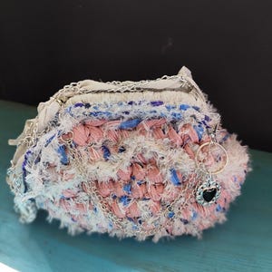 Clutch crochet pochette upcycled bag shabby chic borsa uncinetto handmade