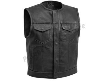 Chaleco de cuero negro para hombre: un regalo para motociclistas.