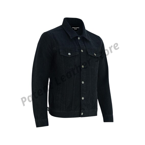 Back bone Black denim Trucker jacket Men