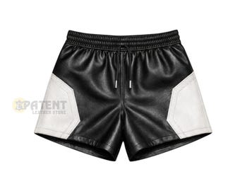 Men's Genuine Sheepskin Leather Shorts Bold Style Elastic Waistband Underwear