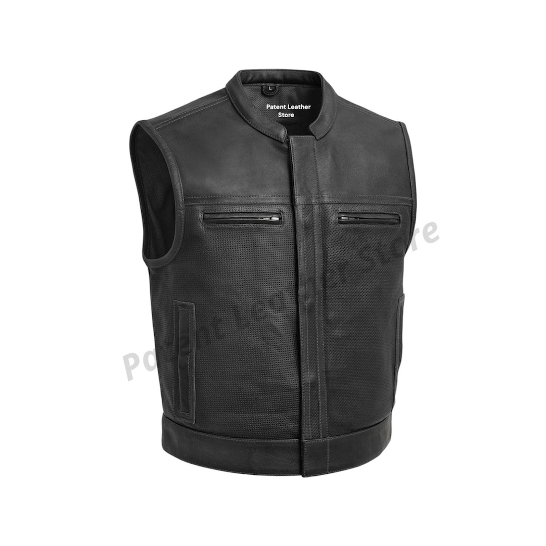 Cowhide Leather Motorcycle Vest: Biker Club Style, Conceal Carry - Etsy