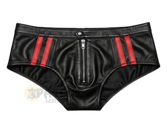 Handmade Men’s Genuine Leather Brief, Soft Lambskin Underwear Shorts, Men’s Gift , Comfort, Stylish
