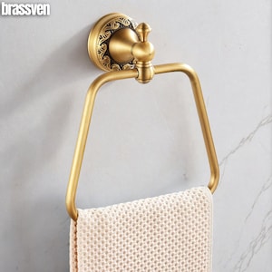 Vintage Solid Brass Towel Ring: Wall Mounted Bathroom Decor