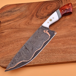 Copper Damascus Chef Knife