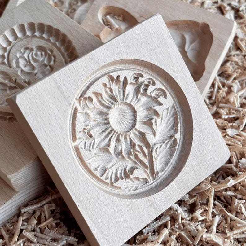 Stampo Per Biscotti In Legno 3D Antiaderente – Forme Di Natale: Albero, Babbo Natale, Alce E Pupazzo Di Neve, Per Feste E Pasticceria Creativa