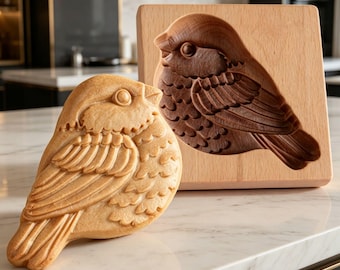 Sparrow Cookie Mold: Biscuit Cookie Cutter, Handmade Stamp for Baking & Gifts