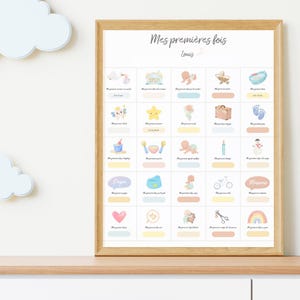Póster de bebé, póster de bebé, hitos del bebé, decoración de la habitación del bebé, mis primeras veces, las primeras veces del bebé, bebé, habitación del bebé,