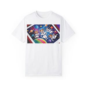 Cosmic Canine Space Adventure Tee | Unisex Galaxy Dog Astronaut Graphic Shirt for Pet Lovers