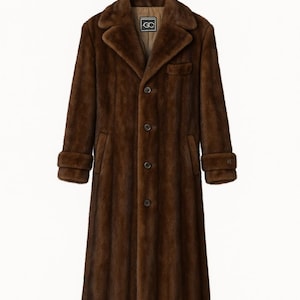 Real MINK Fur full skins Long Maxi Full length big tall plus size upto ankles Coat All Sizes unisex Man&#39;s woman&#39;s brown black