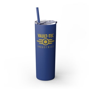 Vault Tec Industries Skinny Tumbler with Straw, 20oz Fallout Water