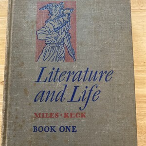 Literature and Life Book One 1947 | Vintage Book, Antique Literature Book, Reference Book