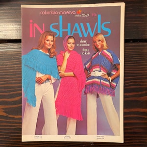 In Shawls 1974 Vintage Crochet Poncho Patterns from Columbia Minerva