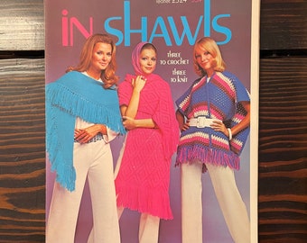 In Shawls 1974 Vintage Crochet Poncho Patterns from Columbia Minerva