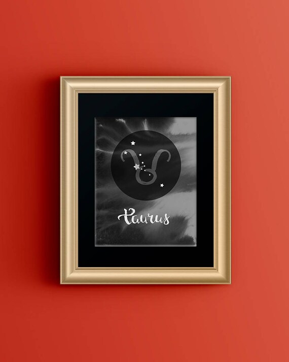 Taurus Zodiac Gift Astrology Gift Boho Zodiac Wall Art Etsy
