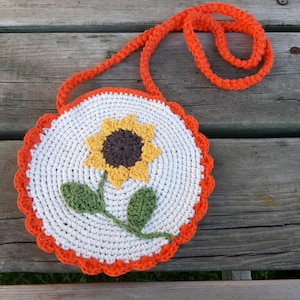 Sonnenblume Tasche, Kindertasche, Mädchentasche Muster, Kindertasche stricken, Geschenk für Mädchen, handgemacht, Sommertasche, Kindertasche gehäkelt, Geschenke für Kinder