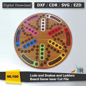 Ludo and Snakes and Ladders Board Game laser Cut File