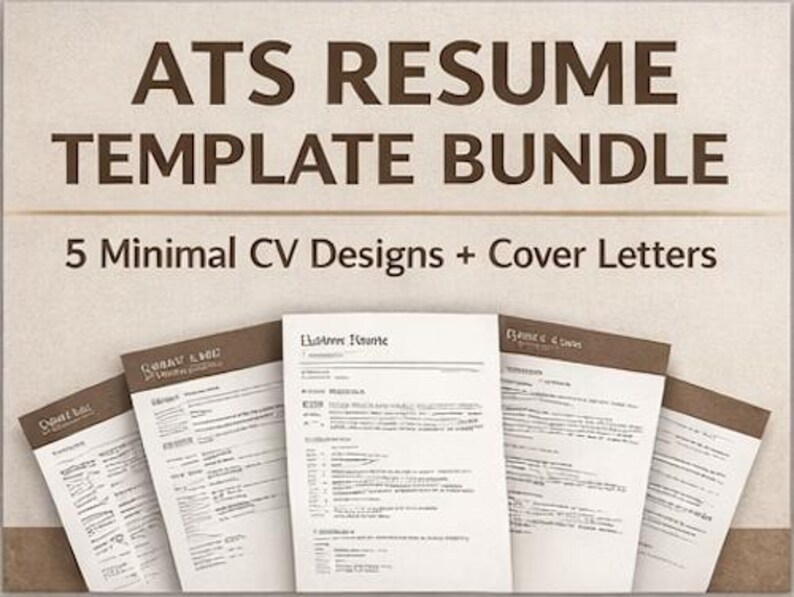 ATS Resume Template Bundle | 5 Minimal Canva CV + Cover Letter | Ats ...