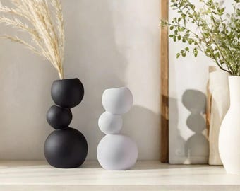 Vaso in ceramica con design a bolle: arredamento minimalista nordico per la casa