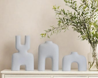 Ręcznie robiony geometryczny wazon ceramiczny: nowoczesny, abstrakcyjny wystrój