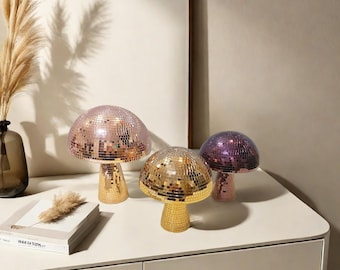 Retro Mushroom Disco Ball: Reflective Party Decor