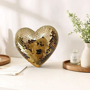 Heart Shape Disco Ball Reflective Glass Hanging Disco Ball with Chain – Party Atmosphere Decoration and Fun Party Supplies