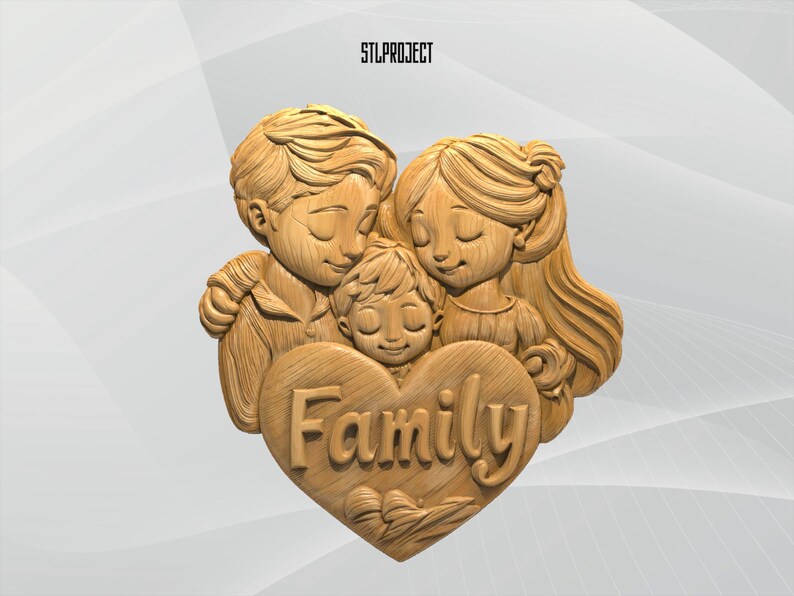 Family 3D STL Relief Design - Ideal for CNC Router and 3D Printing ...