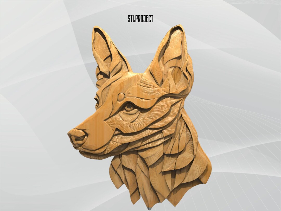 Basenji Dog STL for CNC CNC Router 3D Print Wood Carving Depth Map ...