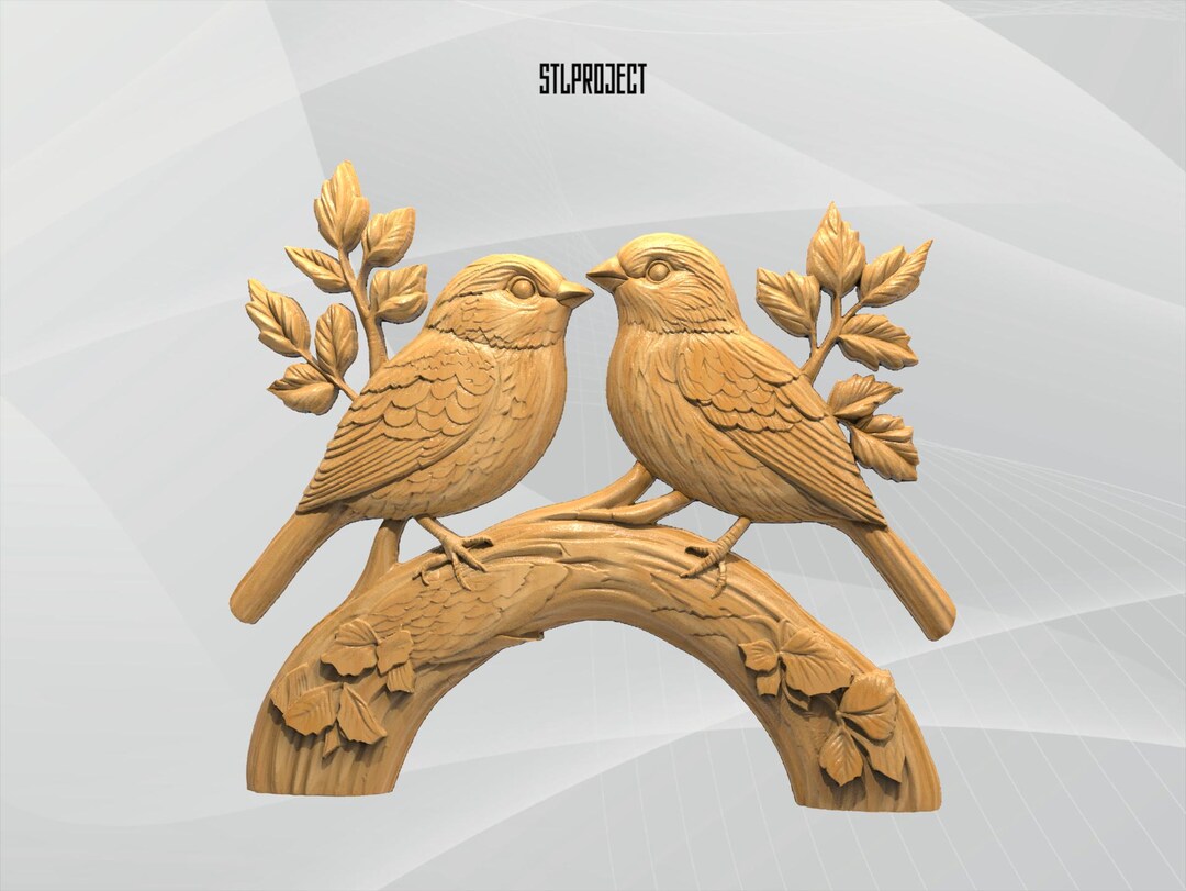 Birds 3D STL Relief Design - Ideal for CNC Router and 3D Printing ...