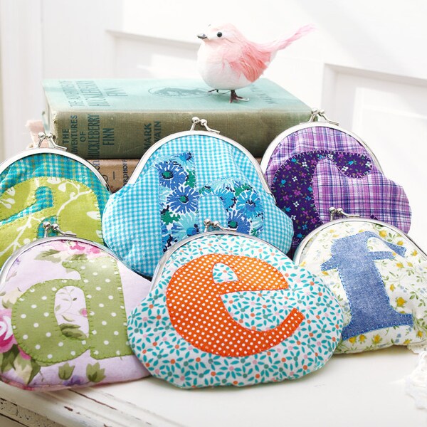 Custom order for Evelyn- Set of 4 Personalized Applique Initial Coin Purses