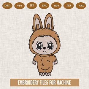 Labubu Embroidery / Embroidery Labubu embroidery machine design. Cute Character labubu embroidery files. Machine embroidery file Cute
