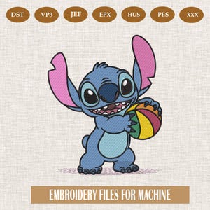 Stitch Embroidery Design, Stitch Embroidery Machine File, Cute Baby Stitch Sit Machine Embroidery Files, 6 Sizes, Instant Download