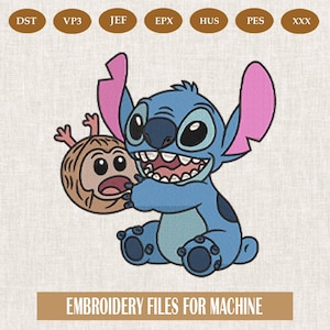 Stitch Embroidery Design, Stitch Embroidery Machine File, Cute Baby Stitch Sit Machine Embroidery Files, 6 Sizes, Instant Download