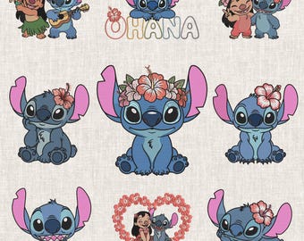 Bundle Floda Lilo & Stitch inspirierte Stickdatei, Stickmuster, Stickdatei, Stickdatei, sofortiger Download