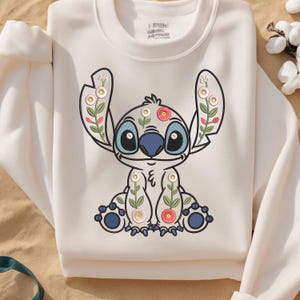 Floda Lilo & Stitch inspired machine embroidery design, Stitch embroidery design, embroidery cartoon digital file, instant download