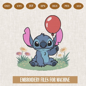 Embroidery Stitch Bithday,  Bluey embroidery and bingo embroidery file, Embroidery Stitch, Cartoon Embroidery File,5 Sizes, Instant Download