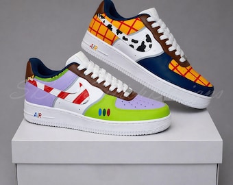 Custom AF1 Painted Shoes, Cartoon Inspired Sneakers, Hand Painted Air Force 1, Colorful Character Shoes, Unique Gift for Her