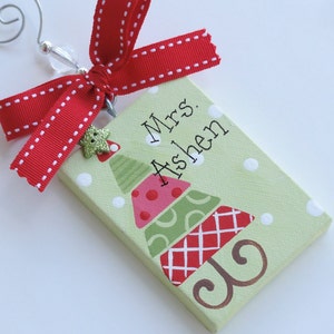2.5 x 3.5 Mini Canvas Christmas Tree ornament