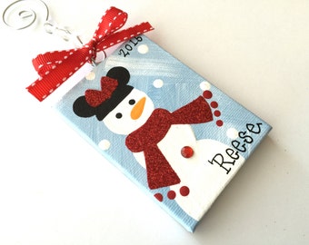 Handpainted and Personalized Mini or Mickey Mouse Ornament