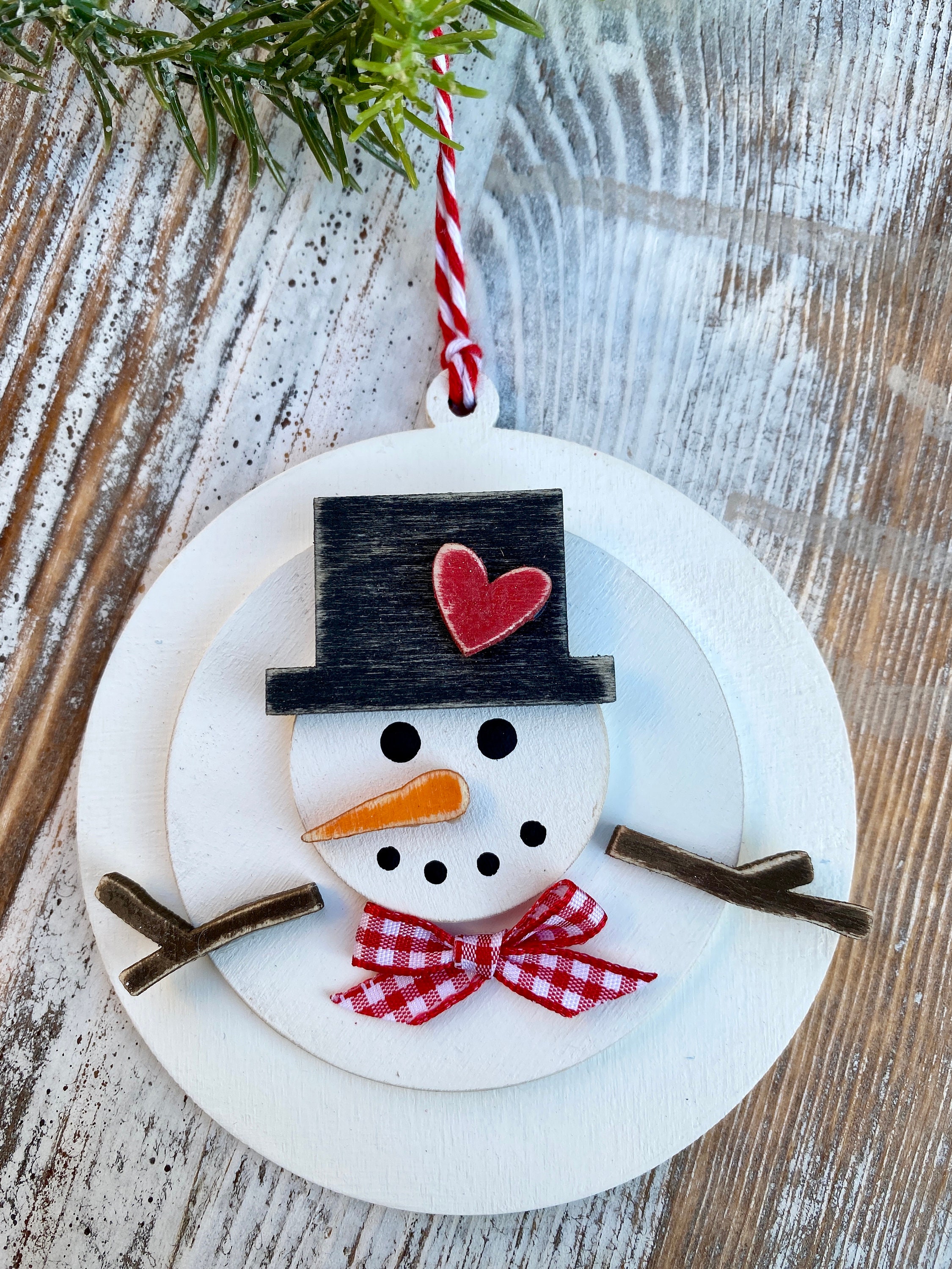 Melted Snowman Christmas Ornament