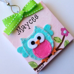 Sweet felt owl holiday ornament - personalized for you!