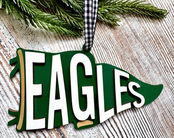 Philadelphia Eagles Super Bowl 59 Snowflake Holiday Christmas Tree Ornament - LED