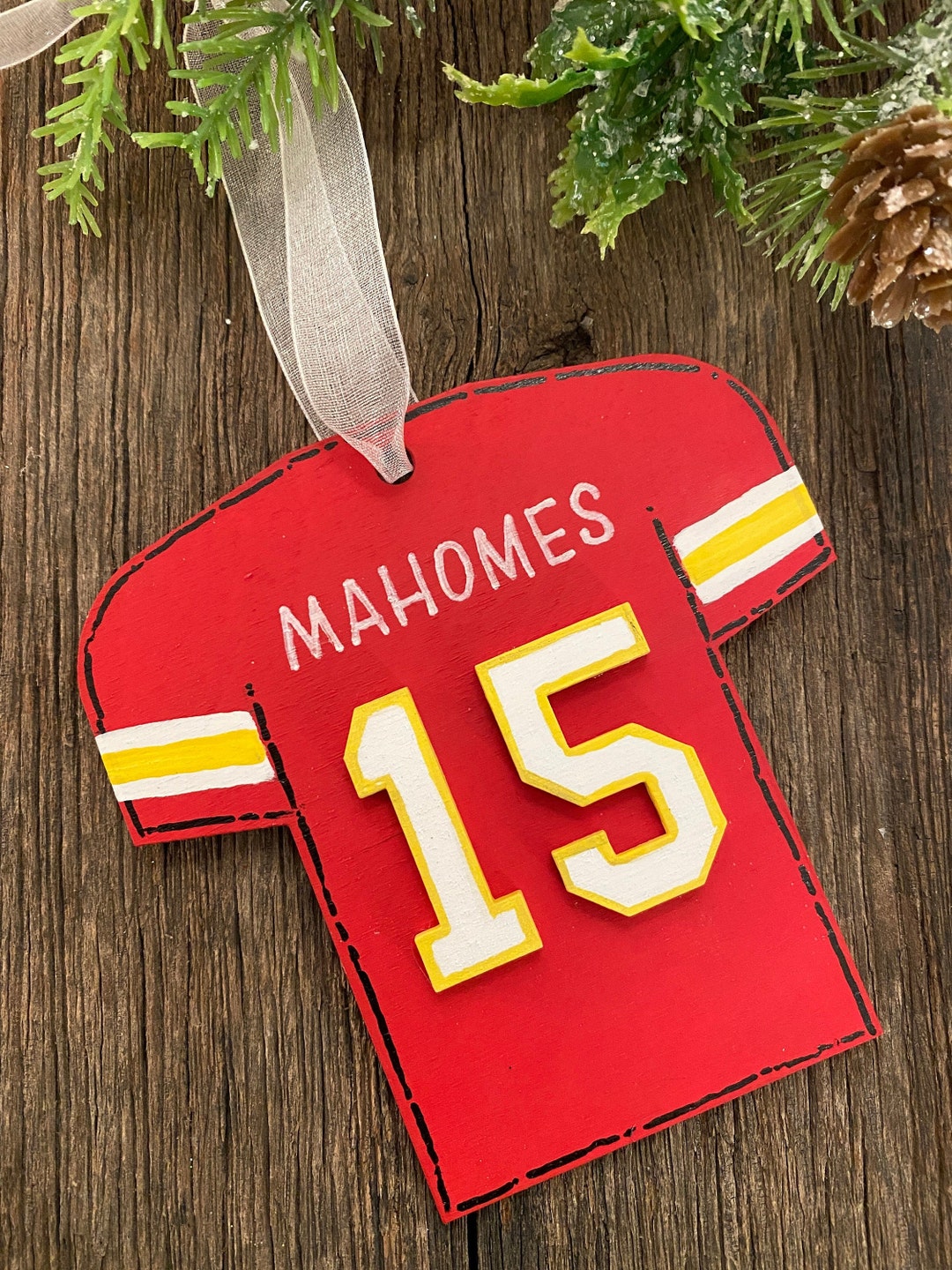 Hand Painted Football Jersey Ornament Etsy