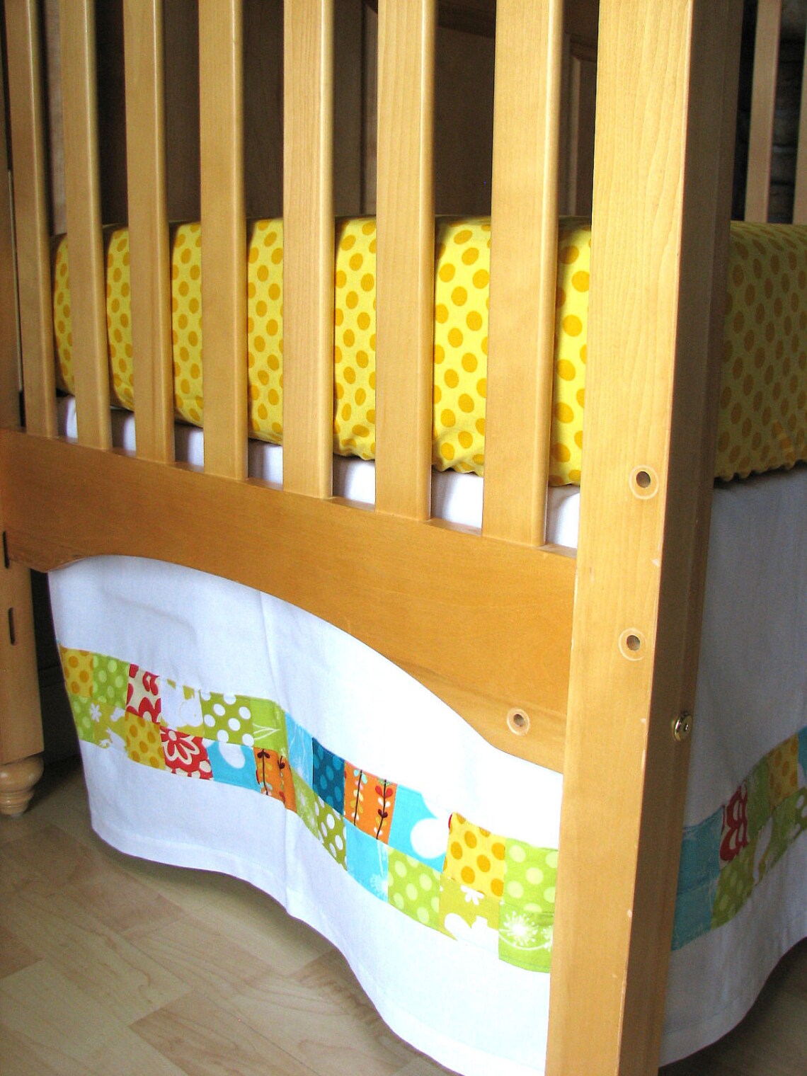 Fresh Sunshine Polka Dot Fitted Crib Sheet Etsy