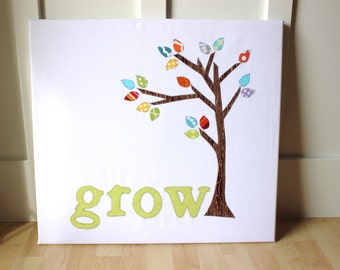 Nursery Wall Art or Chilren's Wall Art Fabric Tree with leaves