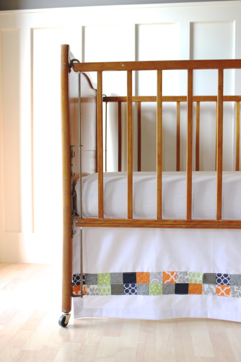 Boy's Patchwork Adjustable Crib Skirt image 3