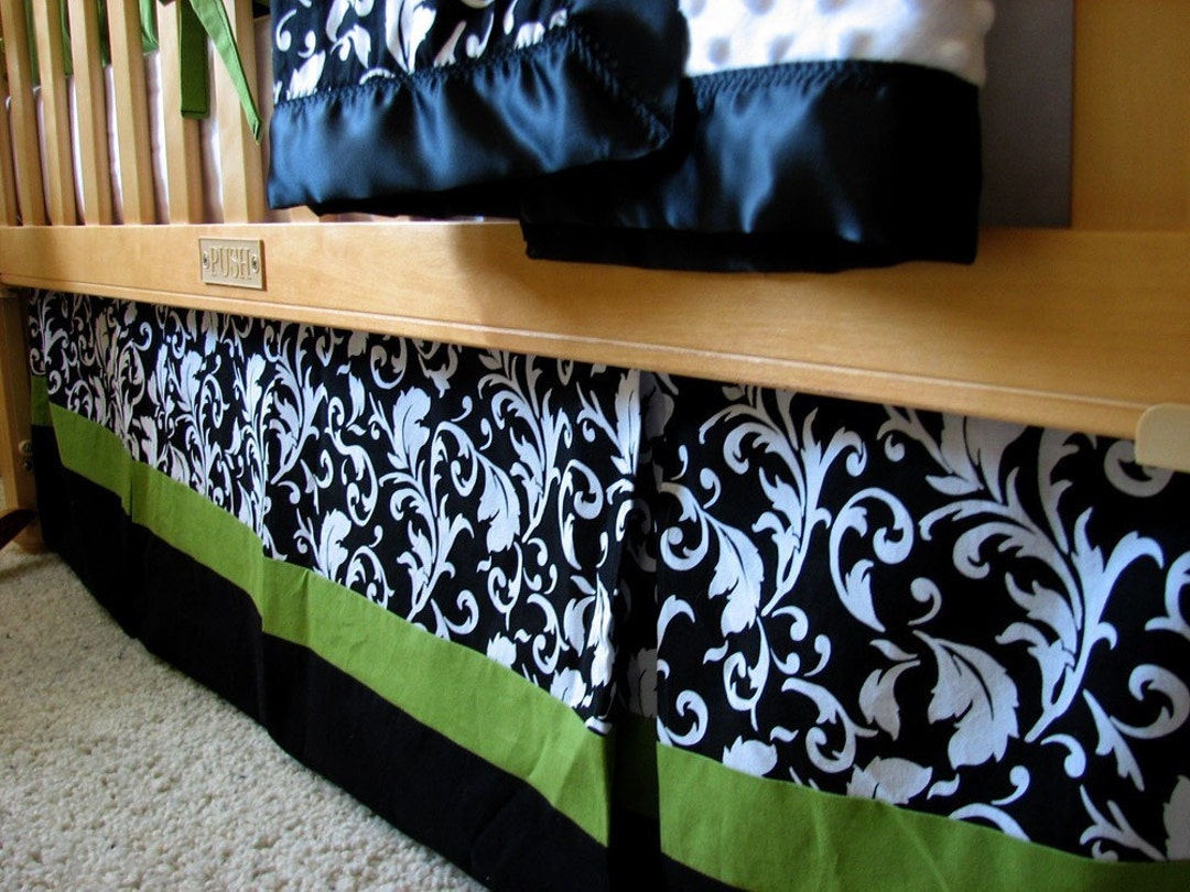 Custom Boxpleat Crib Skirt Two or Three Prints/fabrics You Etsy