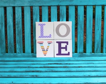 Love Letters Nursery Wall Art or Chilren's Wall Art