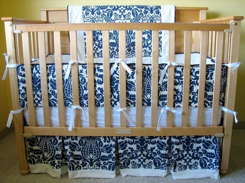 Custom Boxpleat Crib Skirt Two or Three Prints/fabrics You Etsy